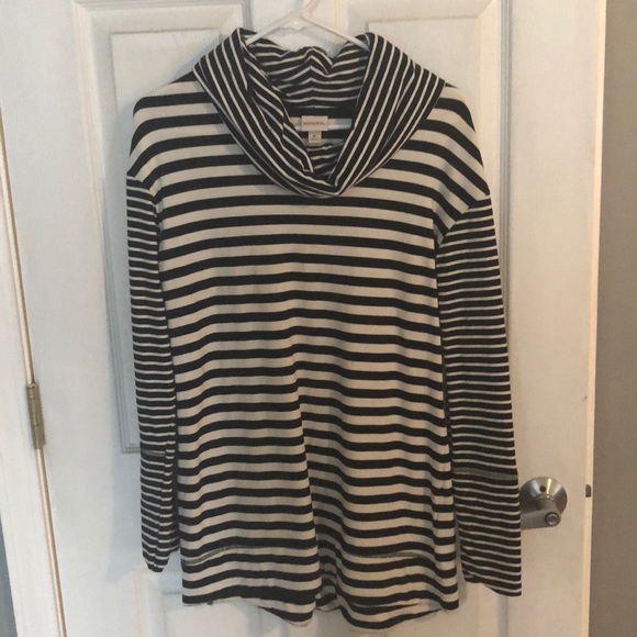 Merona Sweaters - Black and white stripe cowl neck sweater